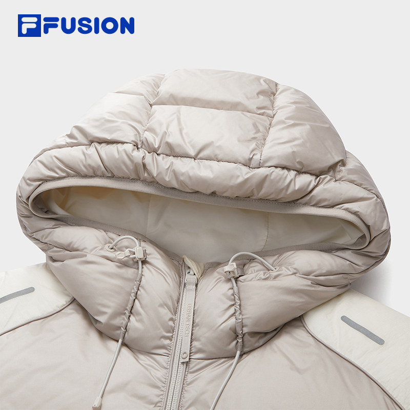 FILA FUSION斐乐潮牌羽绒服女2025冬季新款时尚宽松保暖连帽外套