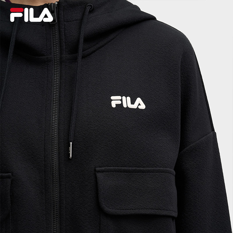 FILA 斐乐官方女士针织长袖外套2025春新款时尚宽松休闲连帽上衣,淘宝优惠券,粉丝福利购,淘宝优惠卷