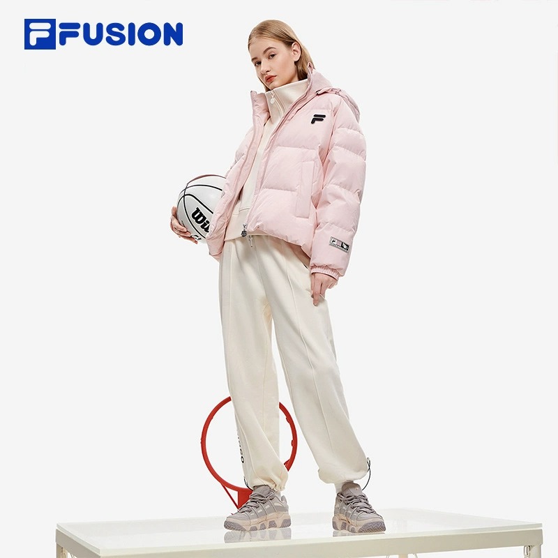 FILA FUSION斐乐潮牌羽绒服女2023冬季时尚休闲宽松连帽外套-图2