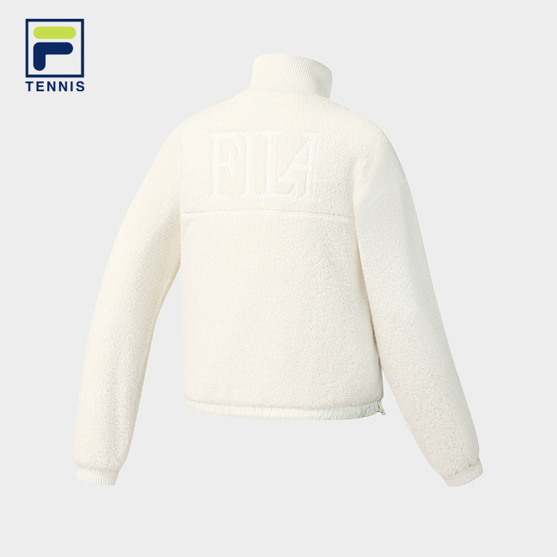 FILA 斐乐官方女士女装外套2025冬新款网球运动仿泰迪绒宽松上衣,淘宝优惠券,粉丝福利购,淘宝优惠卷