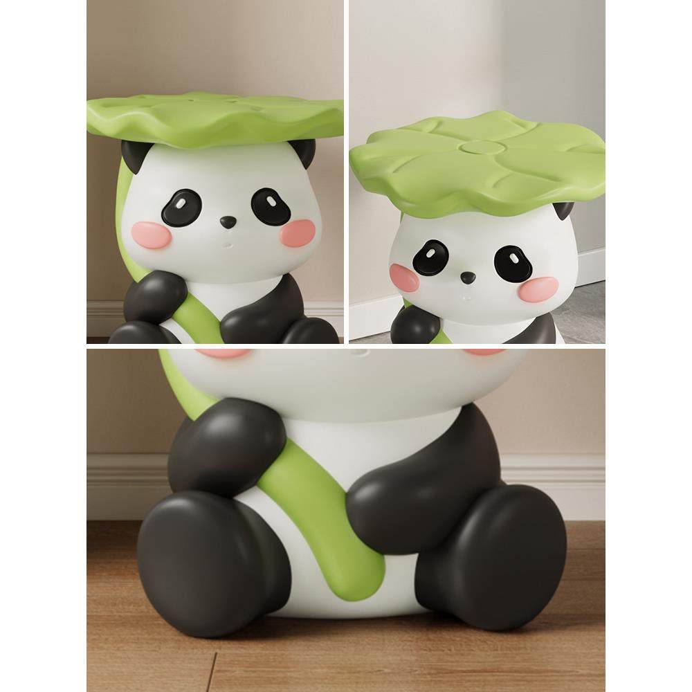 可爱熊猫换鞋凳客厅落地摆件创意玄关家用门口乔迁新居搬家礼物送,淘宝优惠券,粉丝福利购,淘宝优惠卷