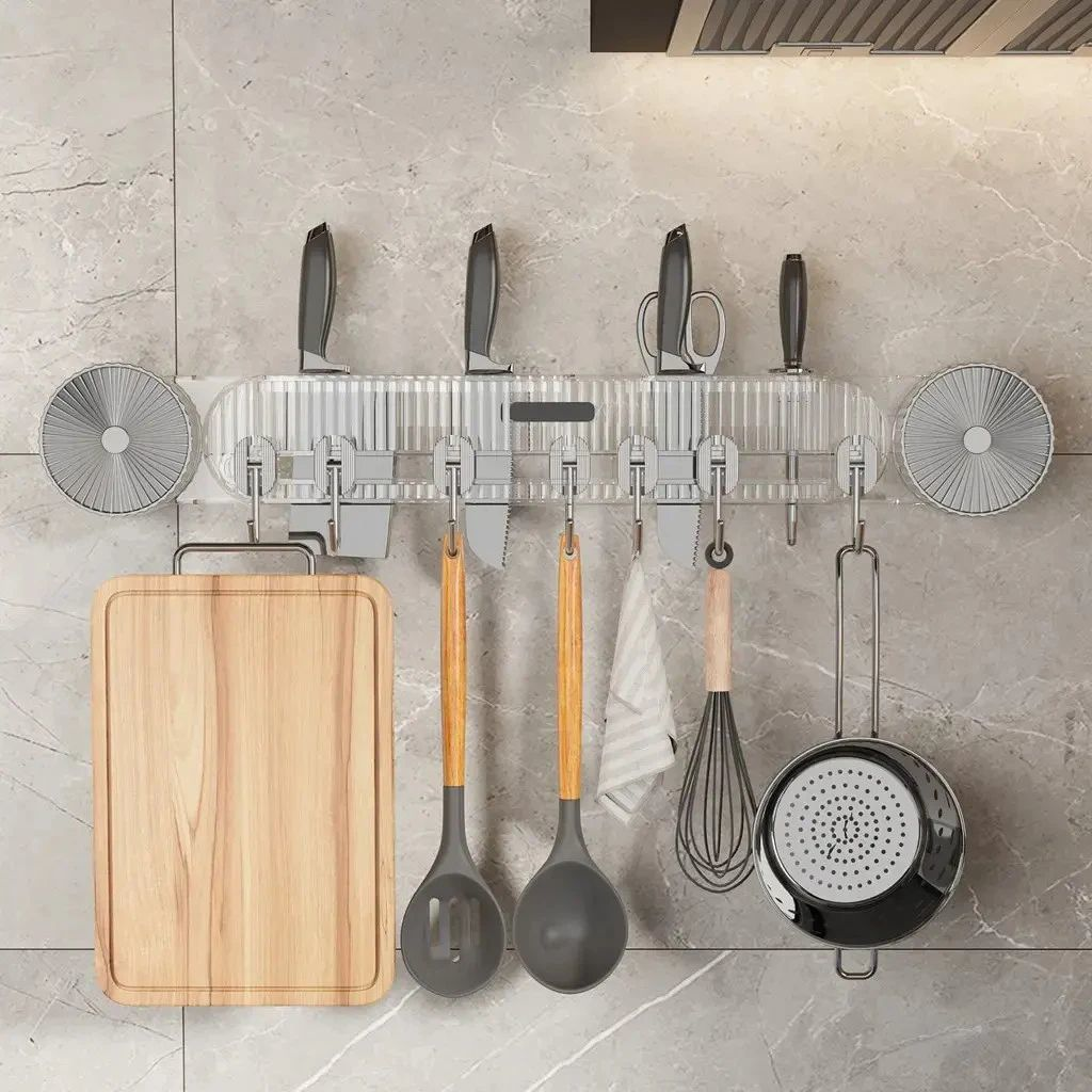 吸盘联排挂钩刀架厨房置物架家用联排挂钩锅铲砧板收纳架,淘宝优惠券,粉丝福利购,淘宝优惠卷