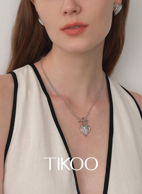 TIKOO项链女配饰爱心吊坠高级小众轻奢2025新款爆款礼物银锁骨链