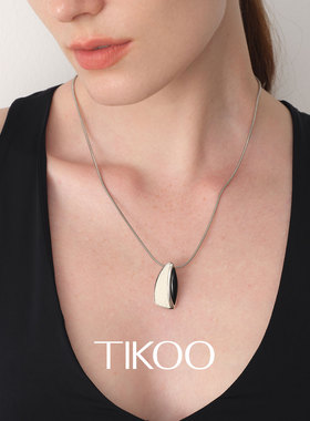 TIKOO皮革宝石项链女秋冬新款毛衣链复古气质颈链小众设计配饰