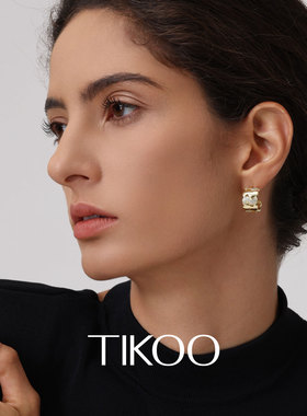 TIKOO钻石耳圈复古法式简约新款