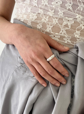 YAXN发圈环花素圈戒指女小众设计个性时尚指环新款爆款食指戒潮