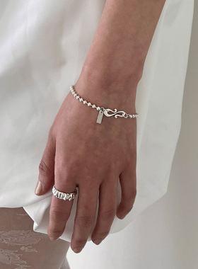 SUMMERFLY波波球手链吊坠手链女简约冷淡风气质网红银手环ins手饰