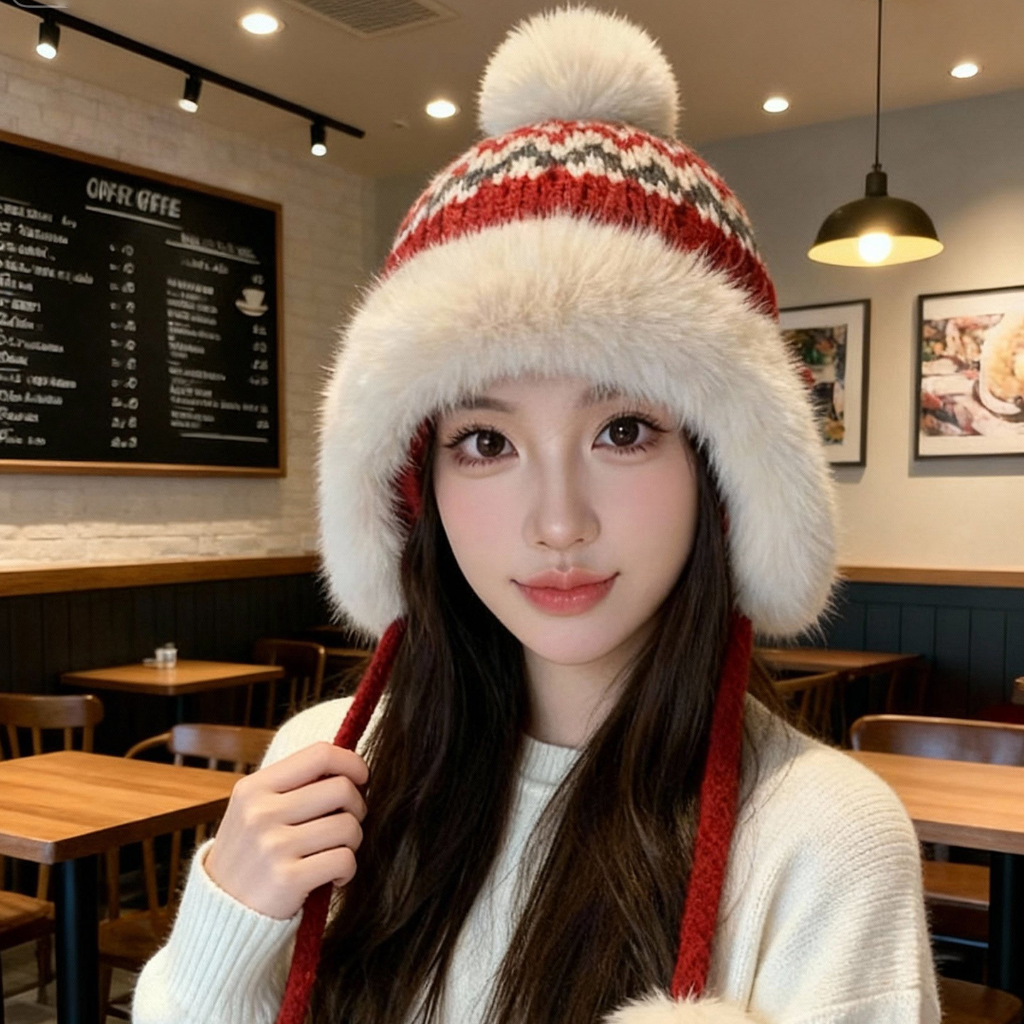 毛绒帽子女冬季护耳保暖帽加绒加厚防寒针织帽2025新款东北雷锋帽,淘宝优惠券,粉丝福利购,淘宝优惠卷