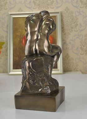 欧式思想者铸铜摆件 思考者工艺品 卧室书房家居装饰品 高端摆设