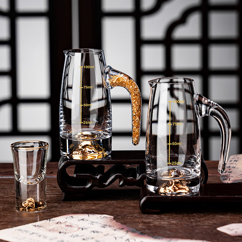 新款轻奢高档水晶玻璃白酒杯套装家用礼盒装一口杯二两分酒器酒具,淘宝优惠券,粉丝福利购,淘宝优惠卷