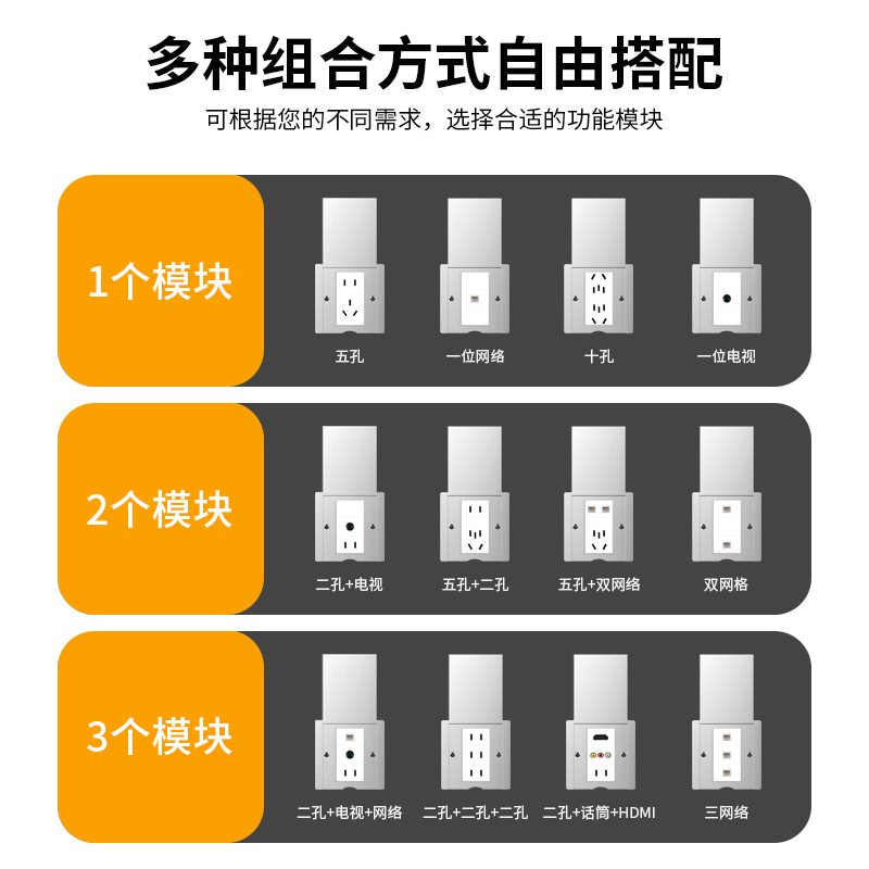 新型86隐形地插五孔二三插网络电脑家用翻盖隐藏式超薄防水86地插-图2