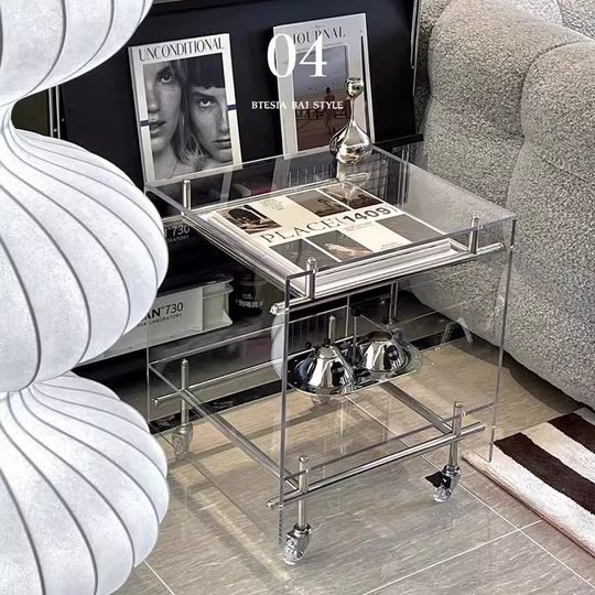 Acrylic small coffee table trolley bedside table sofa side table