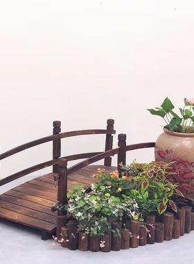 阳台花园造景道具商场木栅栏花坛围栏幼儿园室内装饰木桩摆件落地