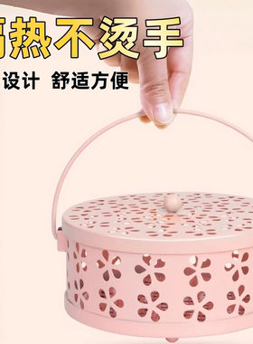 带盖手提不锈钢蚊香炉户外家用