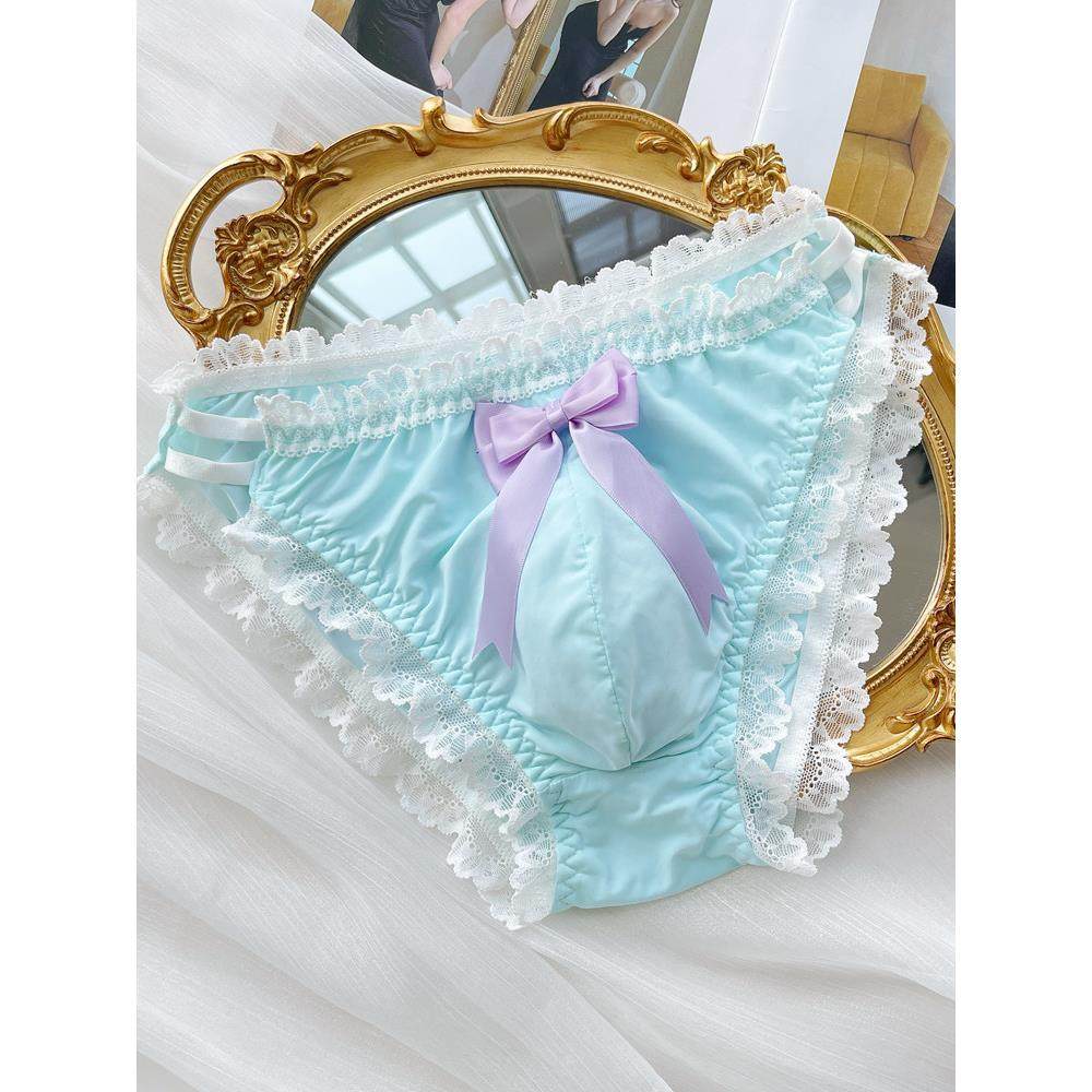 冰丝透气男士内衣蕾丝拼接性感三角裤女士男士短裤上衣格纹包,淘宝优惠券,粉丝福利购,淘宝优惠卷