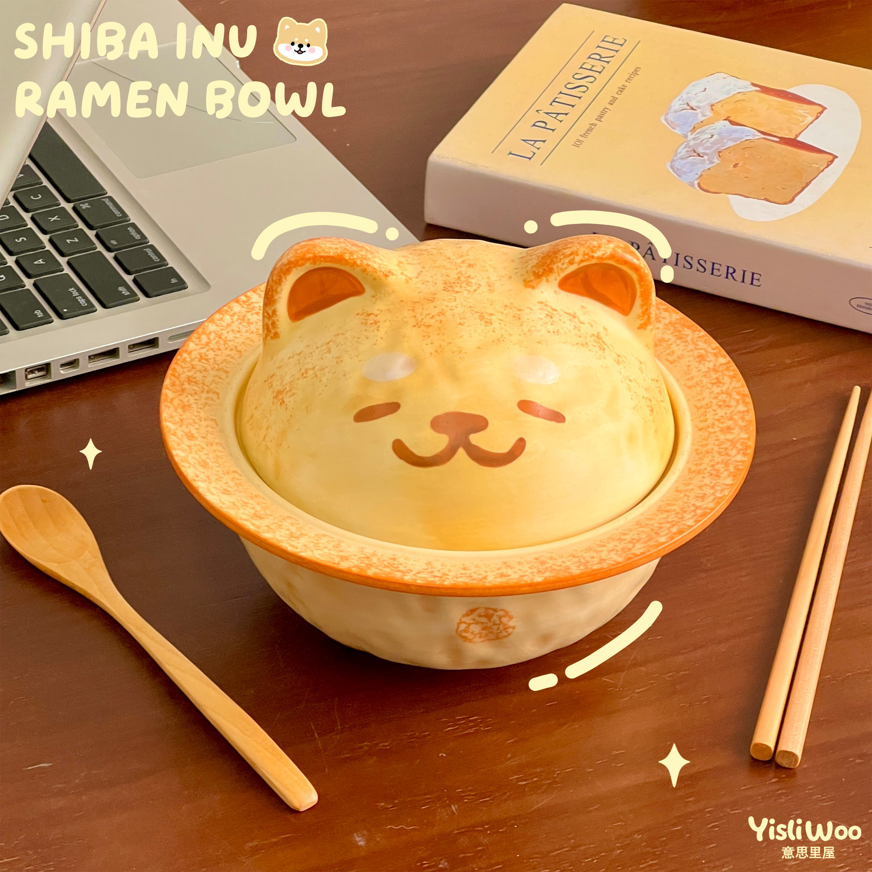 可爱柴犬陶瓷泡面碗带盖大容量高颜值乔迁生日礼物送礼学生宿舍,淘宝优惠券,粉丝福利购,淘宝优惠卷