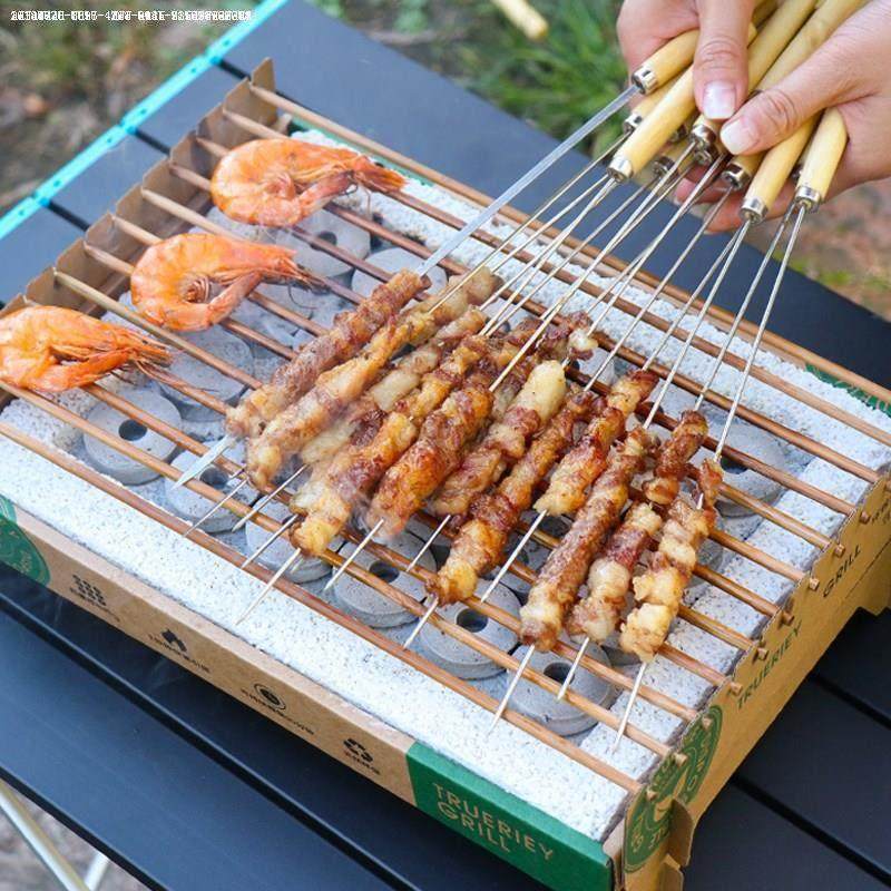 户外简易一次性烧烤炉家用便携野外小型烤肉烤串工具烧烤架子室内,淘宝优惠券,粉丝福利购,淘宝优惠卷