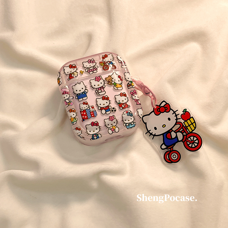 可爱hellokitty网红适用airpods pro2苹果无线蓝牙耳机壳airpods3新款透明airpods1/2代软硅胶防摔三代保护套