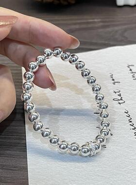 ESEELMI S925纯银手链叠戴轻奢小众精致高级感女款银珠手串