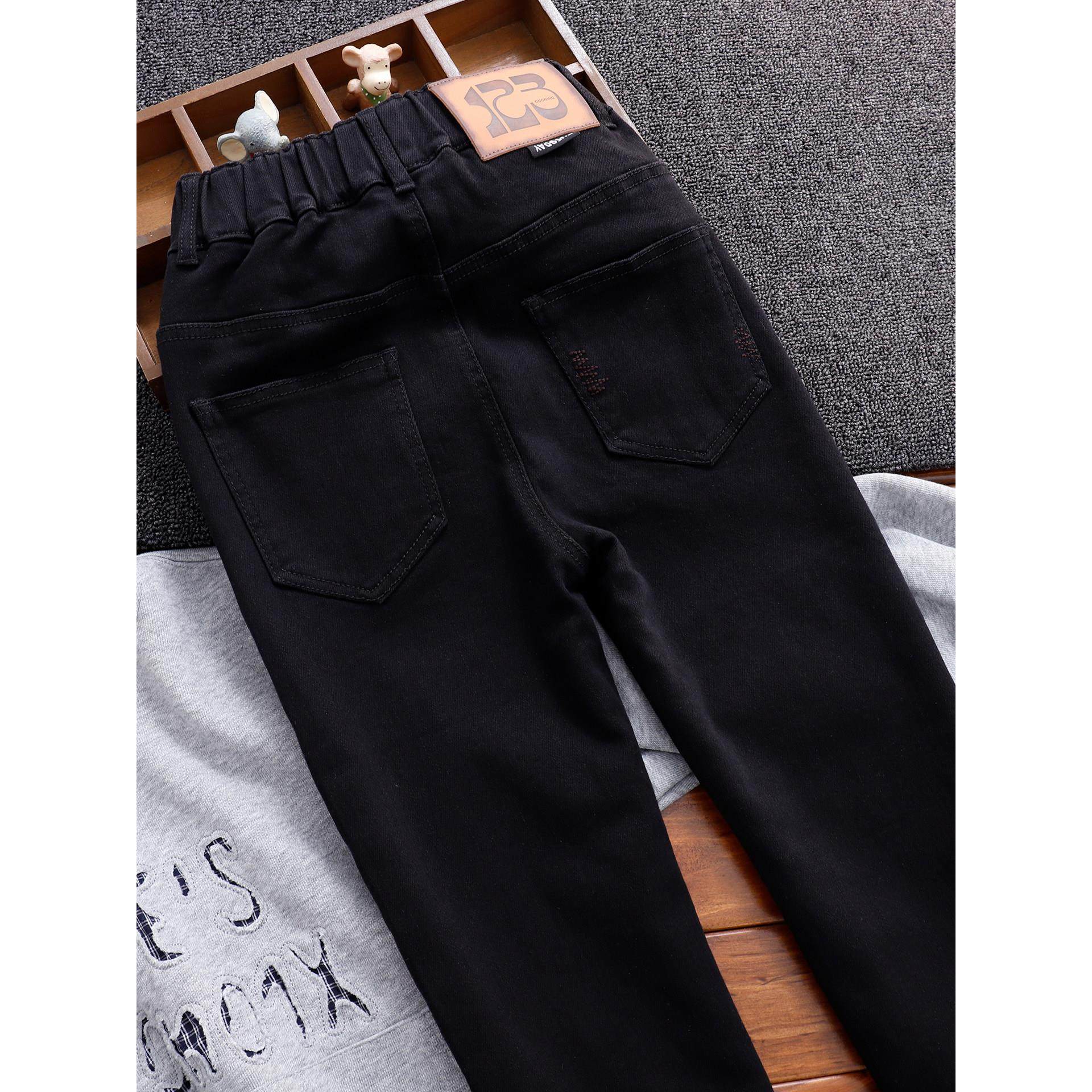 男童黑色牛仔裤中大童瘦版牛仔小脚裤儿童修身长裤男孩窄版裤子潮,淘宝优惠券,粉丝福利购,淘宝优惠卷