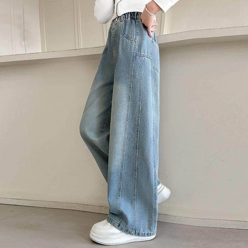 女童牛仔裤春秋款2025新款春季儿童裤子女孩春装阔腿裤宽松中大童,淘宝优惠券,粉丝福利购,淘宝优惠卷