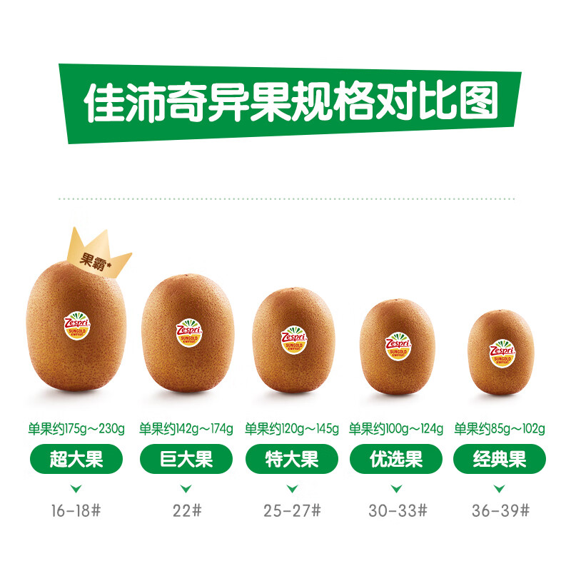 佳沛！新西兰进口阳光金果黄心奇异果4个装