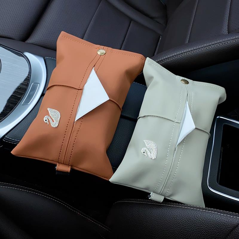 车载纸巾盒扶手箱汽车卫生纸盒挂式高级感车用纸巾挂袋车内装饰用 - 图2