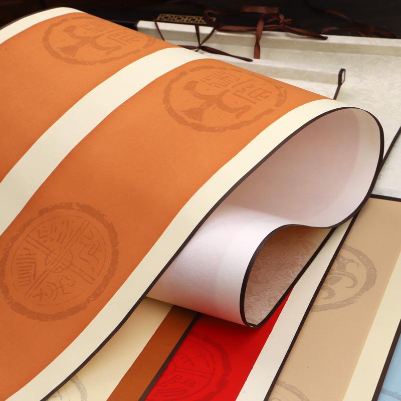 徽雨轩七言挂轴四尺对开复古瓦当宣纸卷轴蜡染半生半熟空白双排14 - 图3