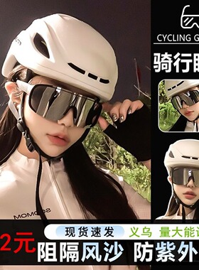 赛博朋克超大框户外骑行登山滑雪防风护目镜墨镜白框太阳眼镜男女