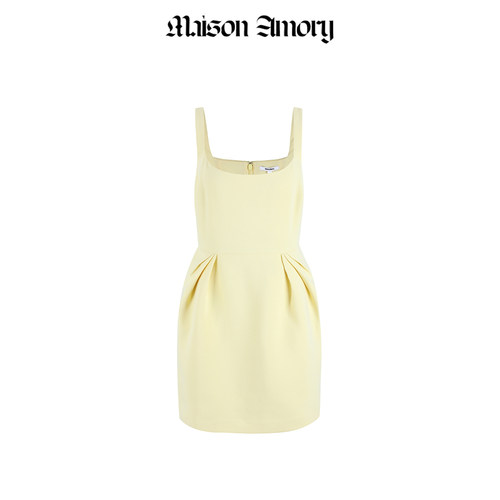 春上新｜迷你郁金香连衣裙吊带裙柠檬黄 TULIP MINI MAISON AMORY - 图2