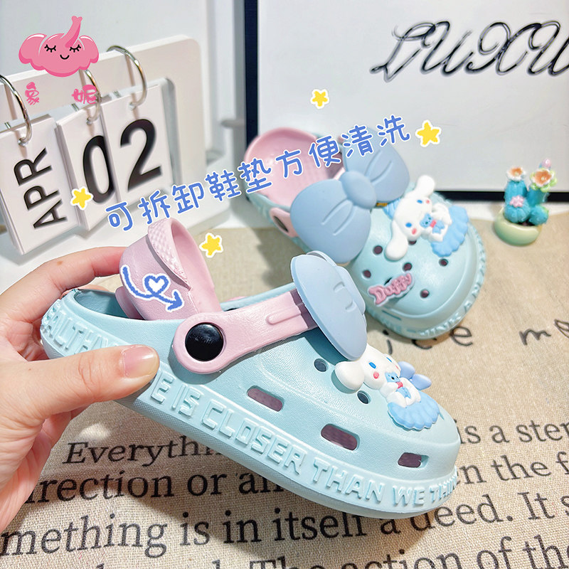 儿童蝴蝶结洞洞鞋2025新款夏季女童宝宝超轻室内外穿沙滩鞋凉拖鞋,淘宝优惠券,粉丝福利购,淘宝优惠卷