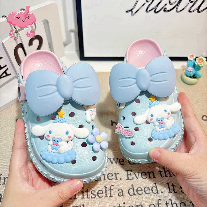 儿童蝴蝶结洞洞鞋2025新款夏季女童宝宝超轻室内外穿沙滩鞋凉拖鞋,淘宝优惠券,粉丝福利购,淘宝优惠卷