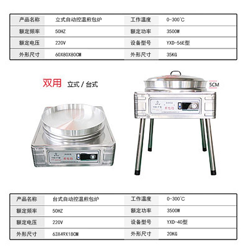 立式电饼铛煎包炉电热煎包锅台式商用煎饺子煎包机烙饼机水煎包机 - 图2