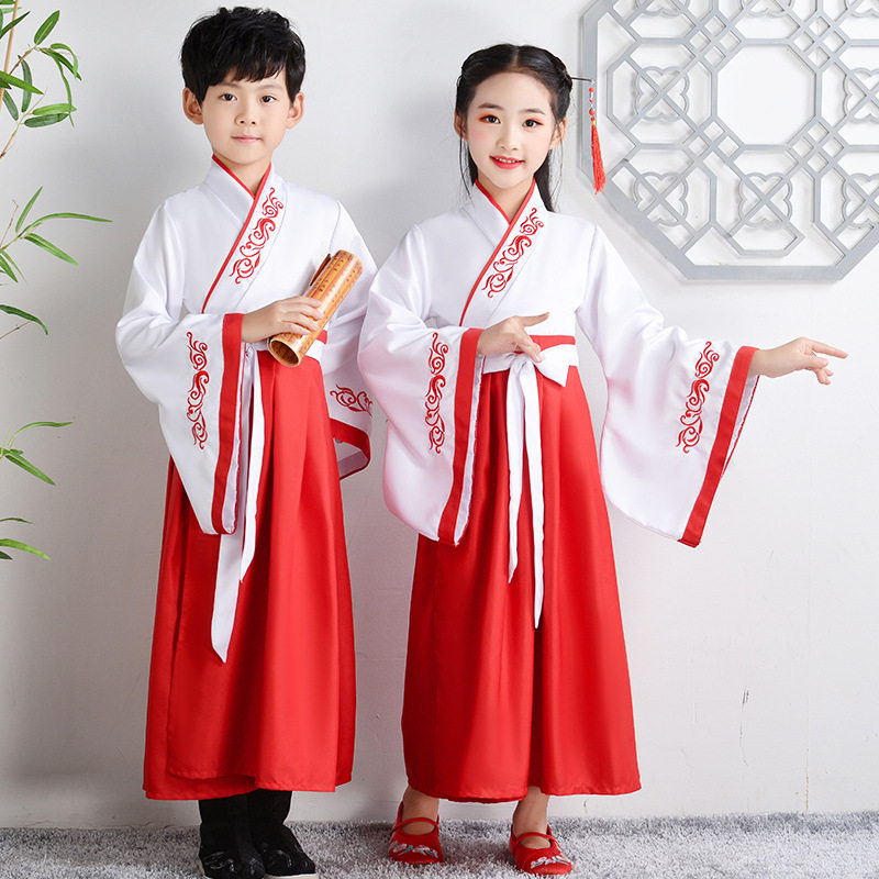 2020秋冬新款儿童古装汉服男女童国学服演出服中国风书童表演服,淘宝优惠券,粉丝福利购,淘宝优惠卷