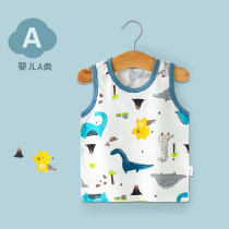 Ballabala baby sleeveless pure cotton vest boy girl T-shirt without bone child baby thin summer Korean