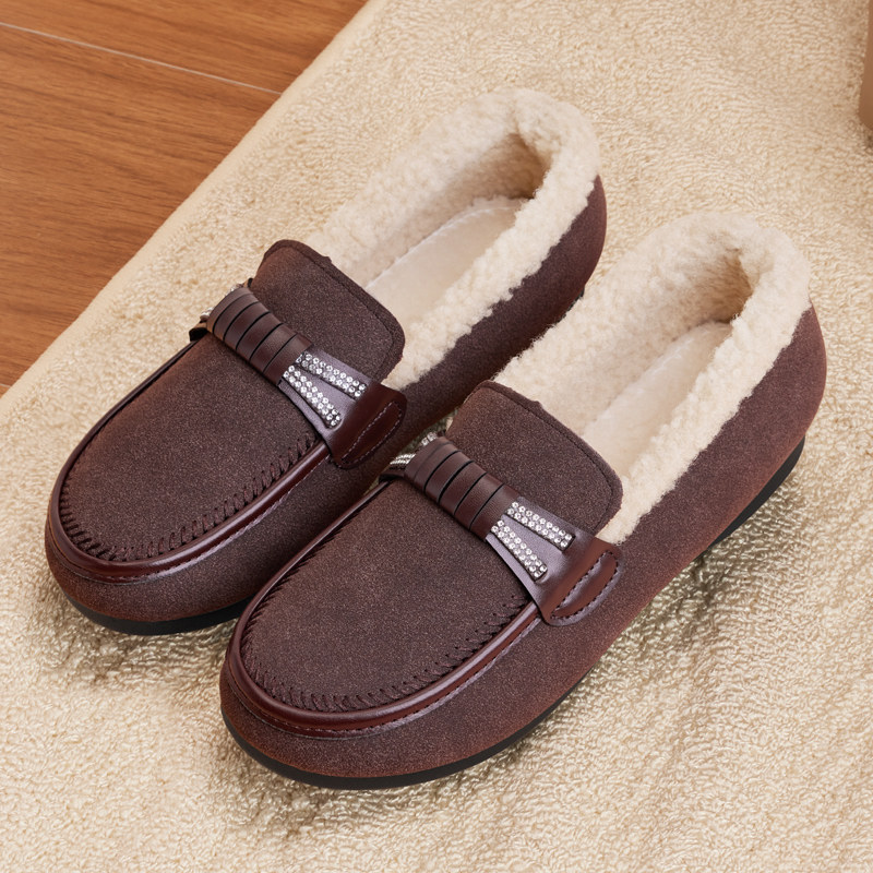 棉鞋女冬加绒2025新款老北京布鞋一脚蹬毛毛鞋保暖平底女式豆豆鞋,淘宝优惠券,粉丝福利购,淘宝优惠卷