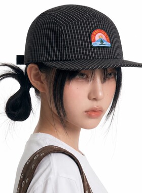 美式复古黑白条纹平檐棒球帽