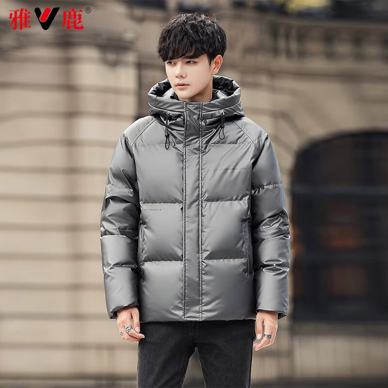 雅鹿羽绒服男连帽短款冬季新款时尚休闲防寒服男士抗寒保暖男装厚