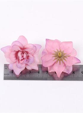 仿真尖角玫瑰花头假花diy手工花环头饰辅料绢花 婚礼花墙布置材料