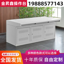 Custom monitoring operating table single link duplex command center console triplex monitoring security dispatching desk cabinet wood surface