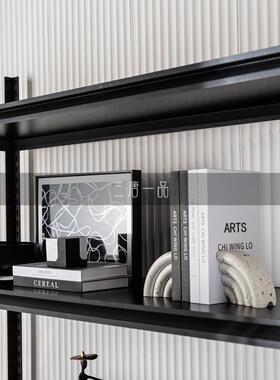 轻奢风样板间摆件高级感书架书柜设计师桌面软装组合现代装饰品