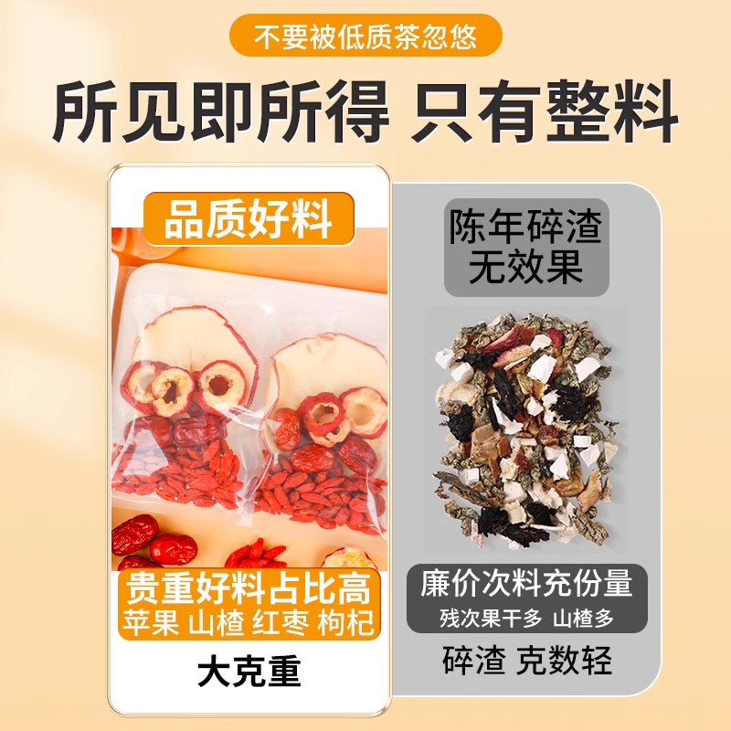苹果山楂红枣枸杞茶包去减剐肥脂适合女生喝的无糖冷泡茶水果花茶