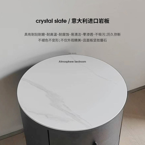 乔登/意式极简ONDA床头柜主卧室圆形储物柜简约现代中古风实木柜 - 图3