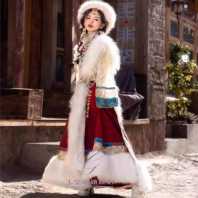 出租春夏秋冬季藏族服装新款藏袍少女民族舞蹈演出服三月三旅拍服,淘宝优惠券,粉丝福利购,淘宝优惠卷