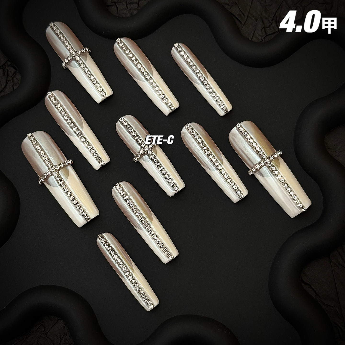 C+圣光 重工亚文化新款欧美高级小众超长美甲穿戴甲法式辣妹手工,淘宝优惠券,粉丝福利购,淘宝优惠卷