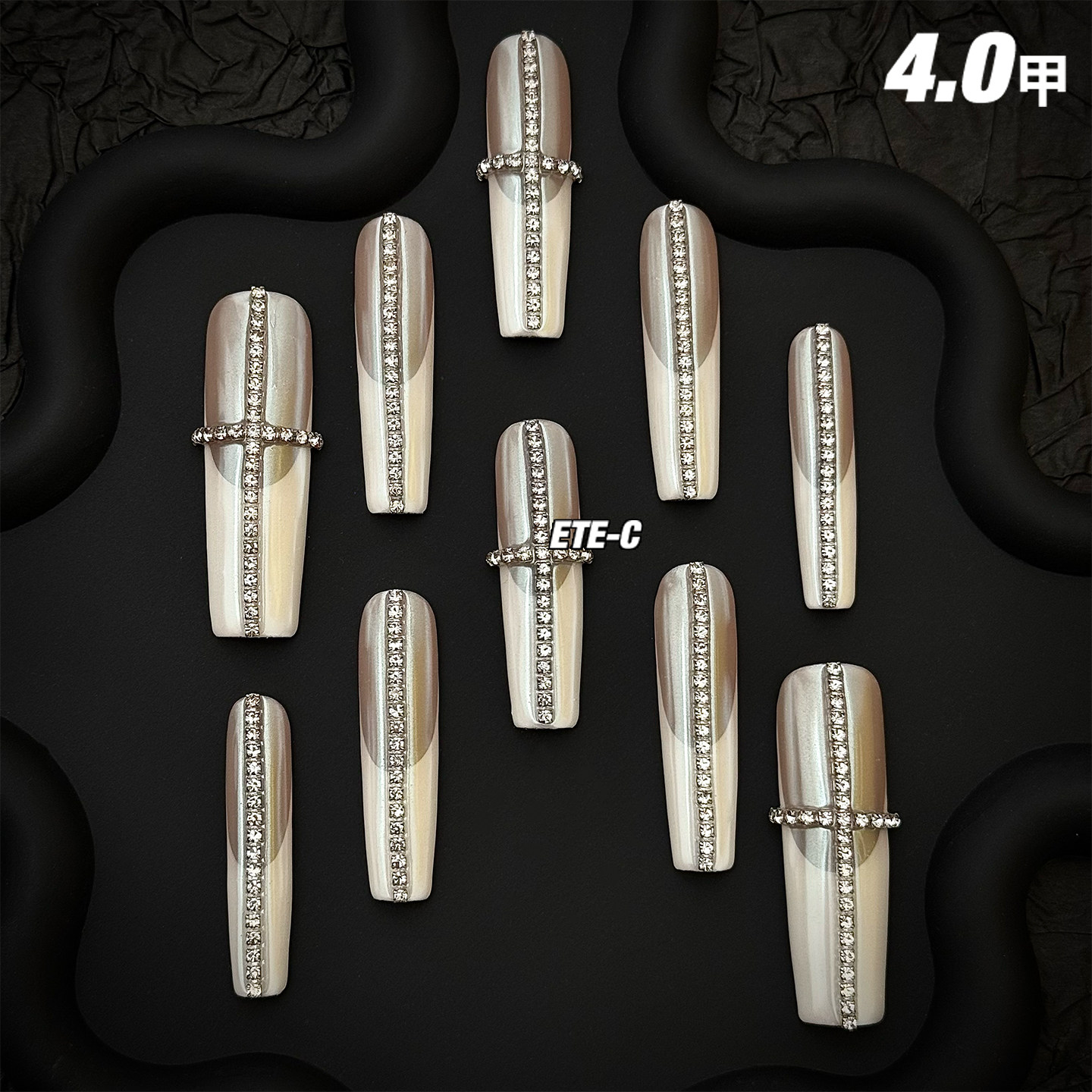 C+圣光 重工亚文化新款欧美高级小众超长美甲穿戴甲法式辣妹手工,淘宝优惠券,粉丝福利购,淘宝优惠卷