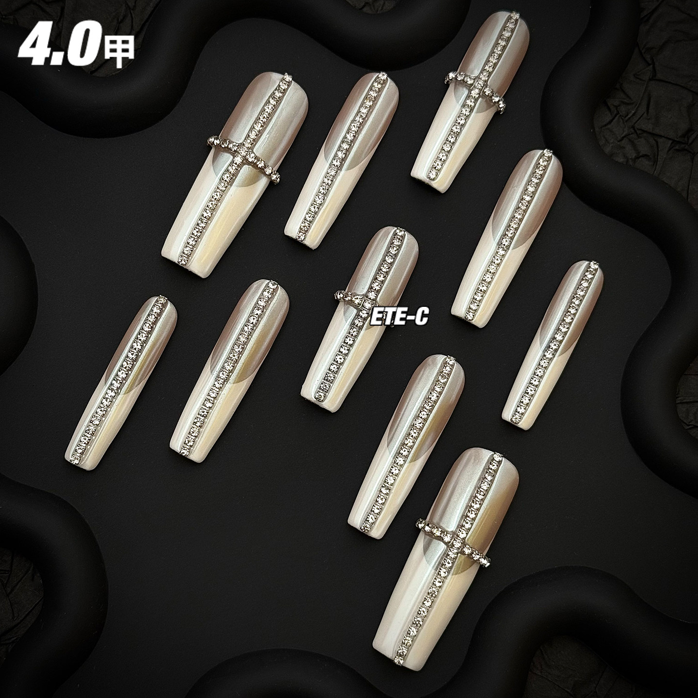 C+圣光 重工亚文化新款欧美高级小众超长美甲穿戴甲法式辣妹手工,淘宝优惠券,粉丝福利购,淘宝优惠卷