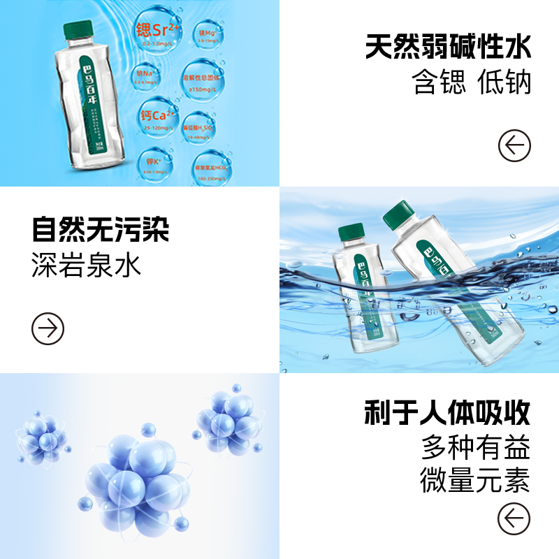 会员精选巴马百年天然弱碱性矿泉水钻石装390ml*6 - 图2