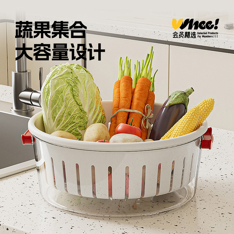 【芭芭农场】多巴胺沥水篮 2件套 (小号+中号) - 图2