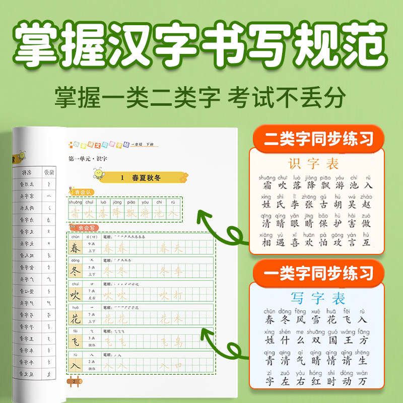 1-6年级小学生语文同步字帖一年级二年级三四五六上册下册练字帖小学生专用人教版课本生字描红练习册钢笔硬笔书法练字本每日一练,淘宝优惠券,粉丝福利购,淘宝优惠卷